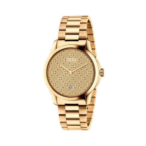 gold pvd case/gold colored dial/gold pvd bracelet
